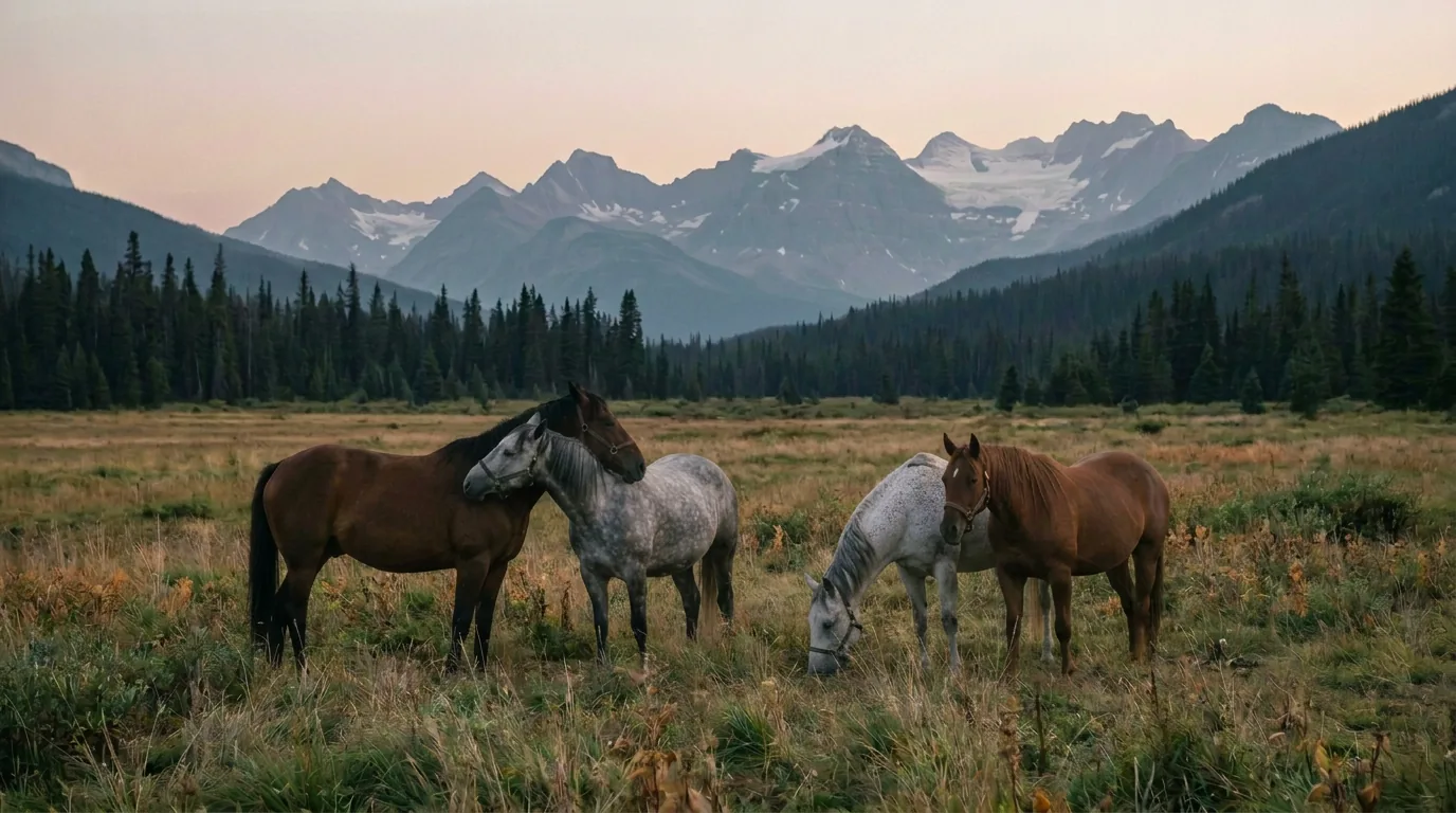 Chevaux en liberté, Les Balades à Cheval de Granier, Savoie